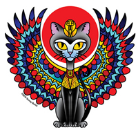 bast goddess cat window sticker