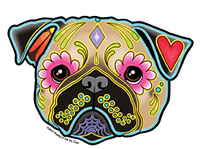 pug window sticker