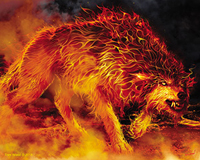 fire wolf sticker