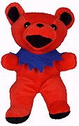 Red Bertha grateful dead bean bear liquid blue 7 inch plush