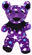 Dark Star Bear grateful dead bean bear liquid blue 7 inch plush moon & stars