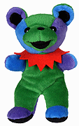 Franklin grateful dead bean bear liquid blue 7 inch plush blue green purple patchwork