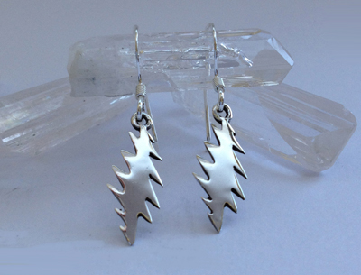 sterling silver bolt dangle earrings