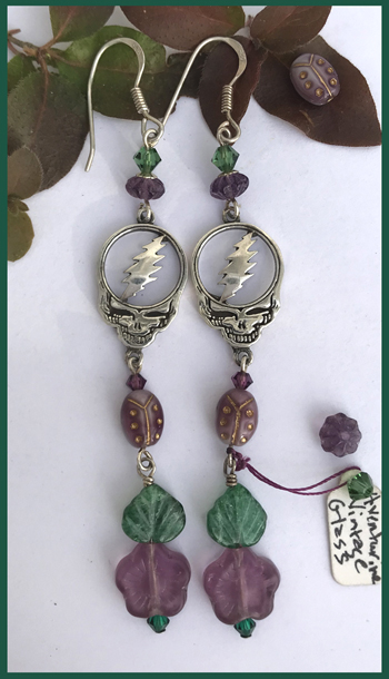 SYF earrings with vintage glass flowers