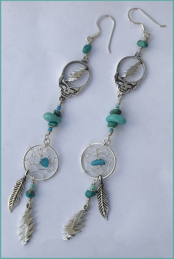 turquoise & sterling syf dreamcatcher earrings