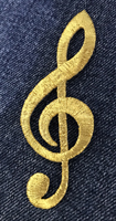 gold treble clef applique