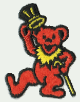 orange prankster bear patch