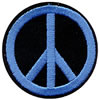 blue peace sign patch