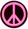 pink peace sign patch